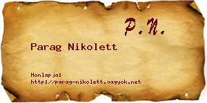 Parag Nikolett névjegykártya