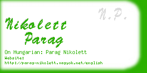 nikolett parag business card